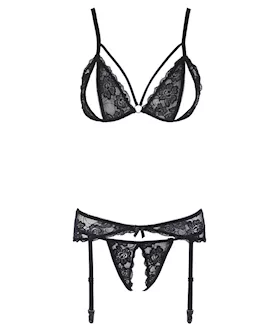 Peek-a-boo Lace Suspender Set 
