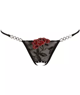 Rhinestone Embroidered G-string 