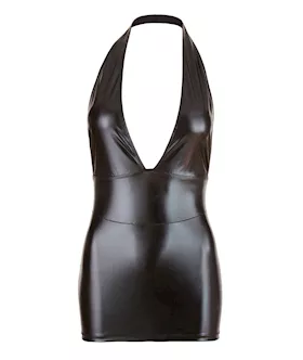 Deep V Wetlook Mini Dress