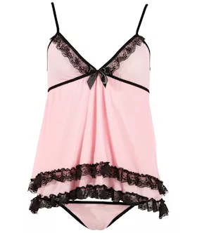 Babydoll Powernet With Lace