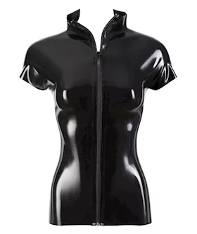 Latex Shirt Front Zip 