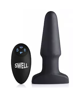 Swell Remote Control Inflatable 10x Vibrating Silicone Anal Plug - 5.5 Inch