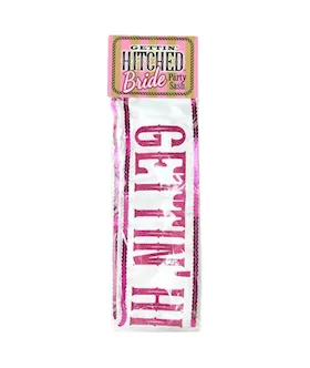 Getting Hitched Glitter Sash