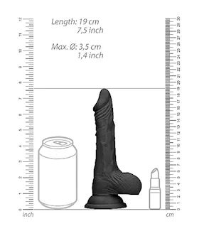 Realistic Suction Dildo With Balls - 6.5 Inches