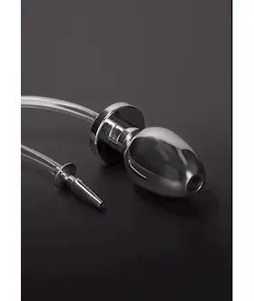 Fire Hose Penis Plug With Buttplug