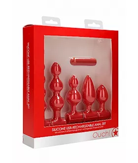 Silicone Usb Rechargeable Anal Set