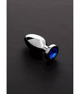 Jeweled Butt Plug Blue Small
