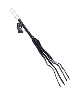 Bound X Spiked Leather Flogger With Braid Detail