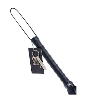 Bound X Spiked Leather Flogger With Braid Detail