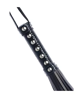 Bound X Leather Flogger With Snake Print Handle