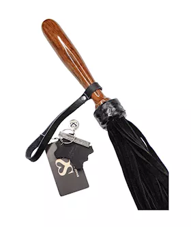 Bound X Suede Flogger With Wooden Handle