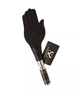 Bound X Leather Hand Paddle With Silver Handle