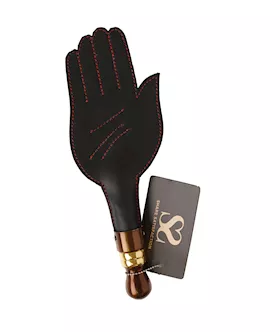 Bound X Leather Hand Paddle with Bronze Metal Handle