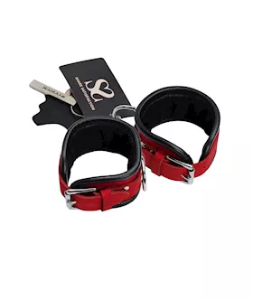 Bound X Rounded Nubuck Leather Wrist Cuffs