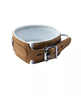 Bound X Caramel Leather Cuffs And Collar Set