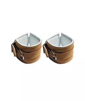Bound X Caramel Leather Cuffs And Collar Set
