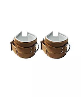 Bound X Caramel Leather Cuffs And Collar Set
