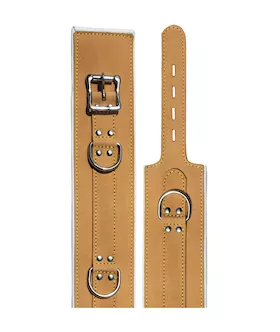 Bound X Caramel Leather Cuffs And Collar Set