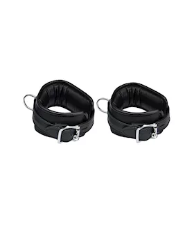 Bound X Padded Cuffs And Collar Set With Silver Hardware
