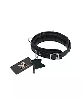 Bound X Padded Cuffs And Collar Set With Silver Hardware
