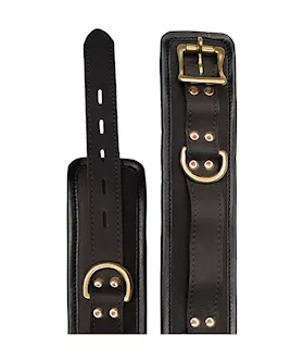 Bound X Padded Cuffs And Collar Set With Brass Hardware