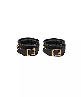Bound X Padded Cuffs And Collar Set With Brass Hardware