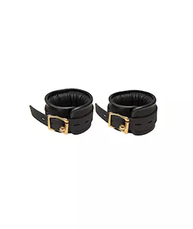 Bound X Padded Cuffs And Collar Set With Brass Hardware