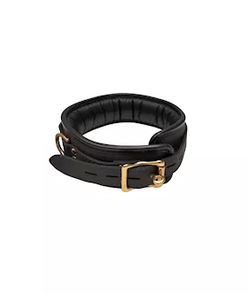 Bound X Padded Cuffs And Collar Set With Brass Hardware
