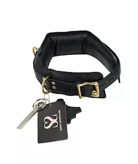 Bound X Padded Calfskin Cuffs And Collar Set