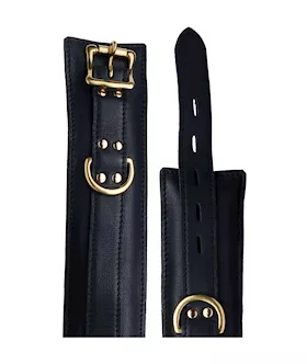 Bound X Padded Calfskin Cuffs And Collar Set