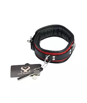 Bound X Padded Woven Leather Cuffs And Collar Set