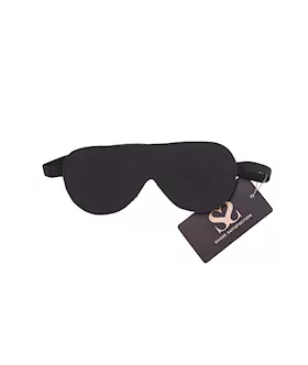 Bound X Leather Blindfold With Faux Fur Backing