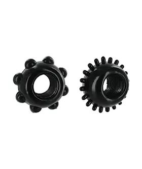 Black Nubbed Cock Rings
