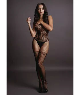 Lace And Fishnet Bodystocking 