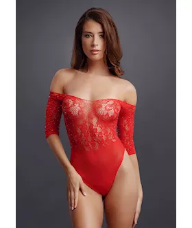 Crotchless Rhinestone Teddy  