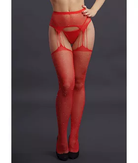 Suspender Rhinestone Pantyhose  