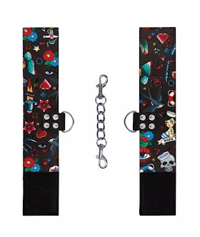 Printed Hand Cuffs - Old School Tattoo Style  