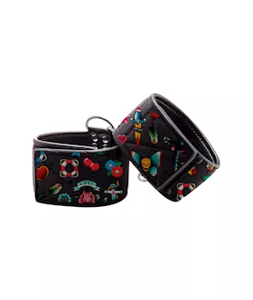 Printed Hand Cuffs - Old School Tattoo Style  