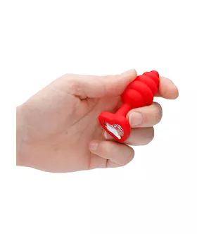 Regular Ribbed Diamond Heart Plug