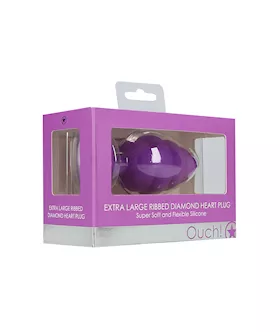 Extra Large Ribbed Diamond Heart Plug