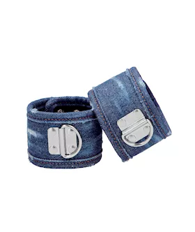 Denim Handcuffs - Roughened Denim Style 