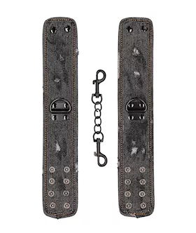 Denim Ankle Cuffs - Roughened Denim Style 