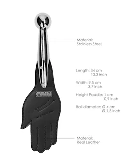 Saddle Leather Hand Paddle With Metal Ball Handle 