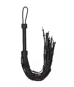 Saddle Leather With Barbed Wire Flogger 