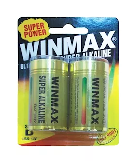 Winmax Super Alkaline D Batteries  2 Pack