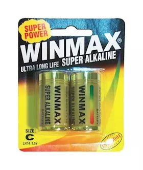 Winmax Super Alkaline C Batteries  2 Pack