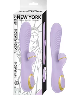 Vibes Of New York Ribbed Suction Massager - 9.2 Inch