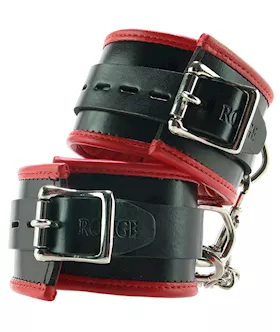 Rouge Leather Padded Wrist Cuffs