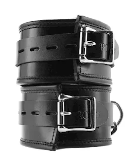 Rouge Leather Padded Wrist Cuffs