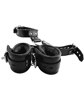 Rouge Leather To Neck Wrist Restraints